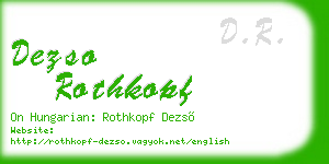 dezso rothkopf business card