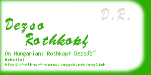 dezso rothkopf business card